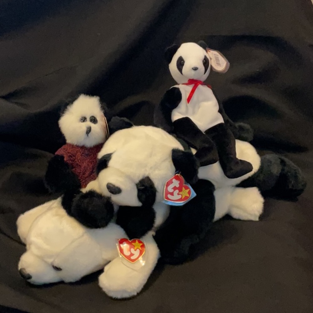 Ty bears: Peking buddy & Fortune, Checkers & Chilly beanie babies